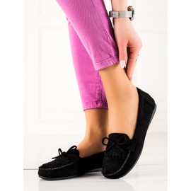 TRENDI Příležitostné semišové mokasíny černý 1