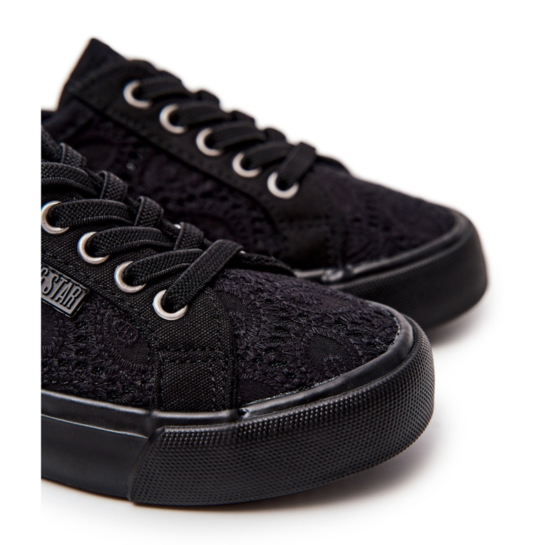 Černé prolamované tenisky Big Star JJ374011 černá 1