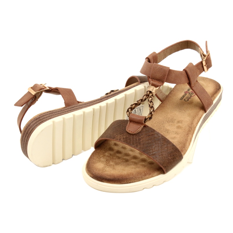 Evento hnědé dámské sandály 21SD14-3545 hnědý 3 Evento hnědé dámské sandály 21SD14-3545 hnědý 3