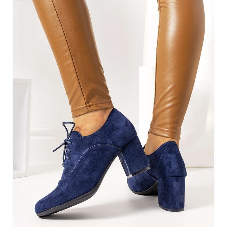 Tmavě modré kotníkové boty na sloupku Bird námořnická modrá 2