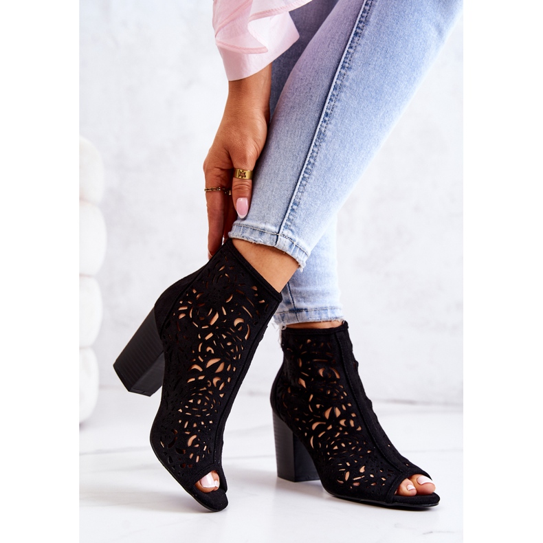 FB1 černé Prolamované Boty Na Post Bretaň černá 2