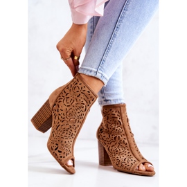 FB1 Prolamované Boty Na Post Camel Bretaň hnědý 2 FB1 Prolamované Boty Na Post Camel Bretaň hnědý 2