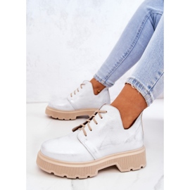 Brogues On The Massive Sole Nicole White-Silver 2701 bílý stříbro 1