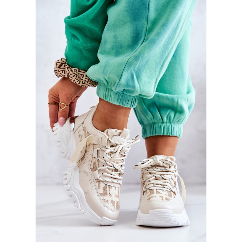 Tenisky Na Masivní Podrážce Béžové Váš Styl béžový 2