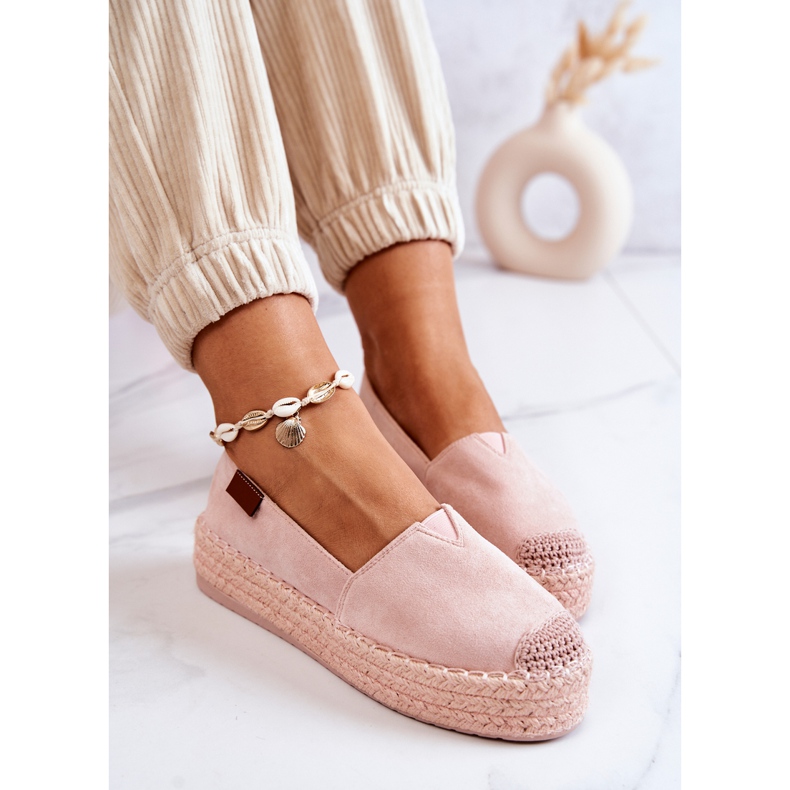 FB2 Nazouvací semišové espadrilky Pink Lesley růžový 1