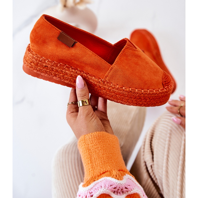 FB2 Nazouvací semišové espadrilky Lesley Orange oranžový 2