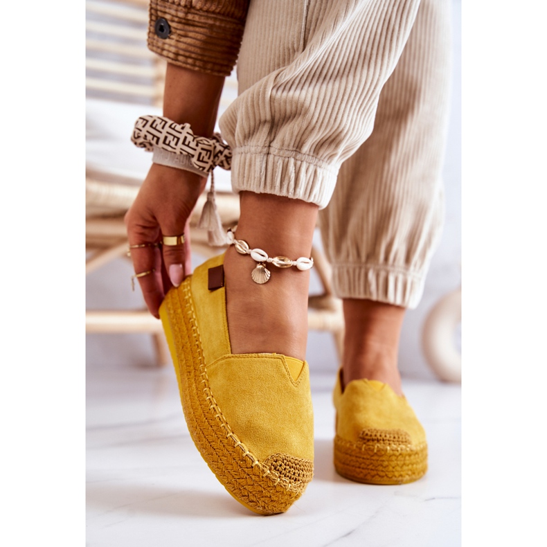 FB2 Lesley Yellow Suede slip On Espadrilky žluť 2