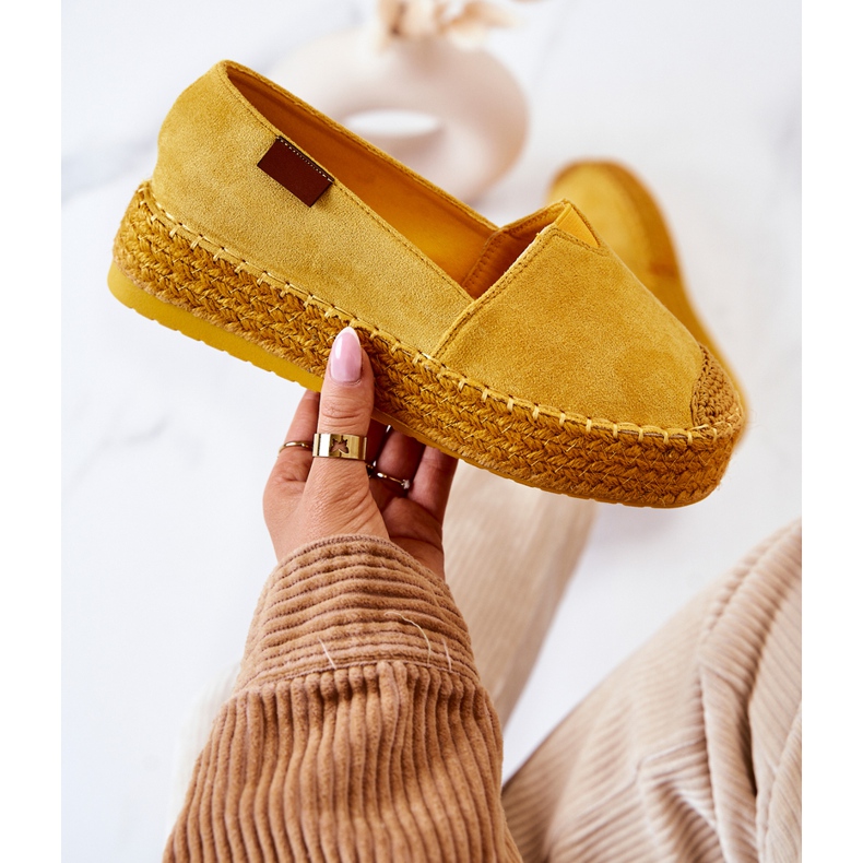 FB2 Lesley Yellow Suede slip On Espadrilky žlutá 1