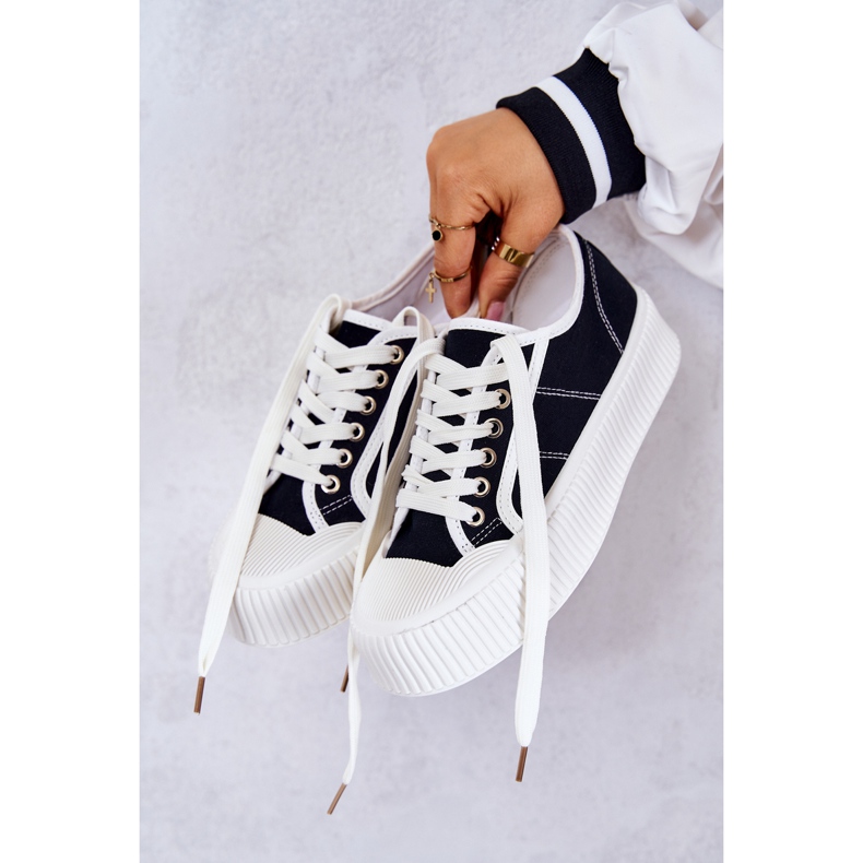 FB2 Nízké Tenisky Na Černé Platformě Mischa černý 1