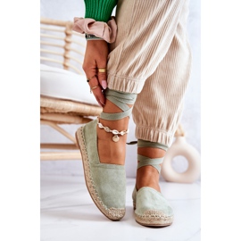FB1 Vázané zelené espadrilky Ismanne Suede zelená 2