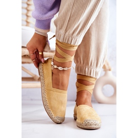 FB1 Vázané žluté Ismanne Suede Espadrilky žluť 2