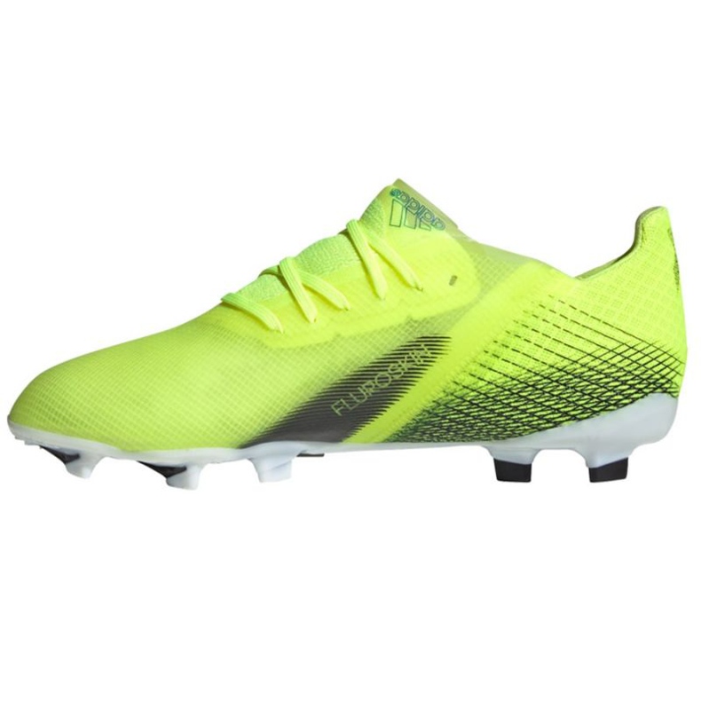 Kopačky Adidas X Ghosted.1 Fg Jr FW6955 bílý, žlutozelený neon zelená 2