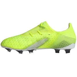 Kopačky Adidas X Ghosted.2 Fg M FW6958 bílý, žlutozelený neon zelená 2