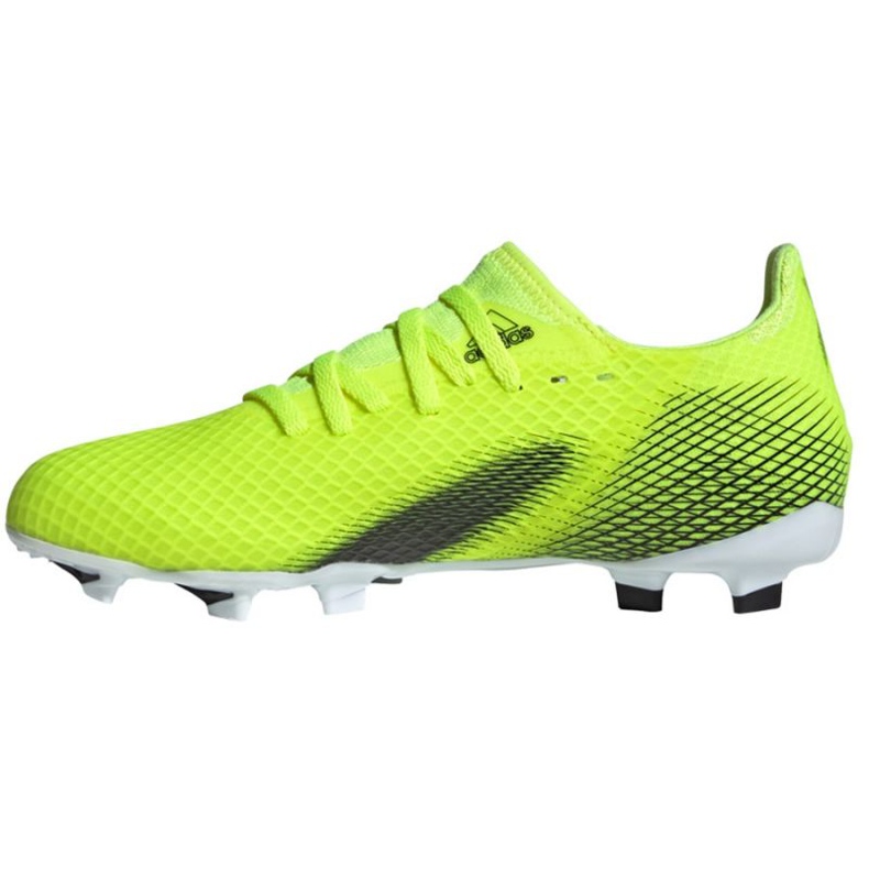 Kopačky Adidas X Ghosted.3 Fg Jr FW6934 bílá, žluto-zelená neonová zelený 2