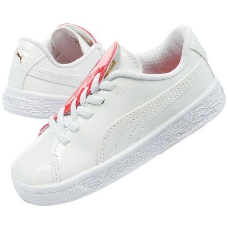 Puma Basket Crush Patent Baby Jr 369675 01 bílý modrý 1 Puma Basket Crush Patent Baby Jr 369675 01 bílý modrý 1