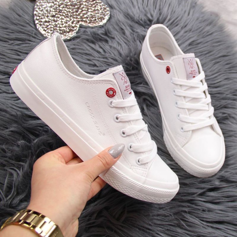 Nízké tenisky z eko kůže Cross Jeans W INT1140B bílé bílý 1