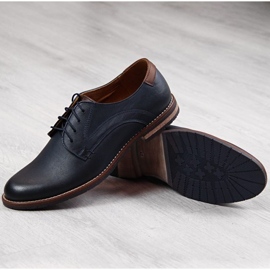 Kožené boty Gregor M 1836 tmavě modré námořnická modrá 1