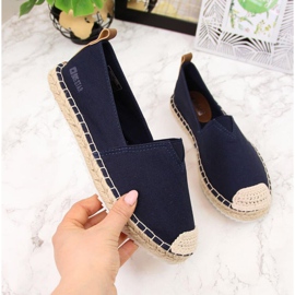 Textilní espadrilky Big Star W HH274500 tmavě modrá béžový námořnická modrá 1