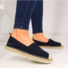 Textilní espadrilky Big Star W HH274500 tmavě modrá béžový námořnická modrá 2