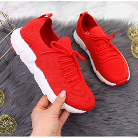 Červené tenisky Big Star W DD274580 bílý červený 1