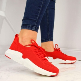 Červené tenisky Big Star W DD274580 bílý 2