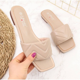 Prošívané pantofle S. Barski W OLI103B béžové béžový 1