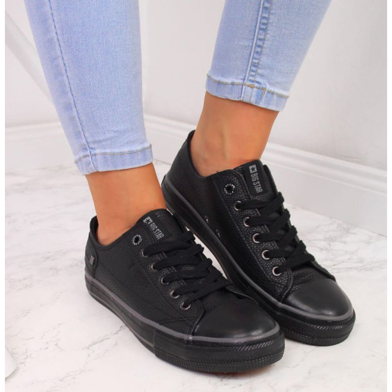 Nízké tenisky s eko kůží Big Star II274002 W černé černá 2