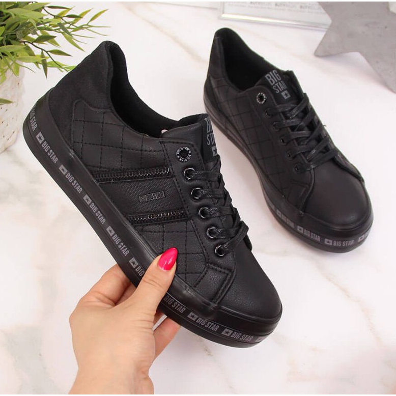 Černé nízké tenisky na platformě Big Star W II274070 černá 1 Černé nízké tenisky na platformě Big Star W II274070 černá 1