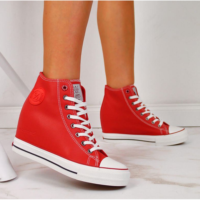 Tenisky na klínku Cross Jeans W II2R4026C červené bílý 2