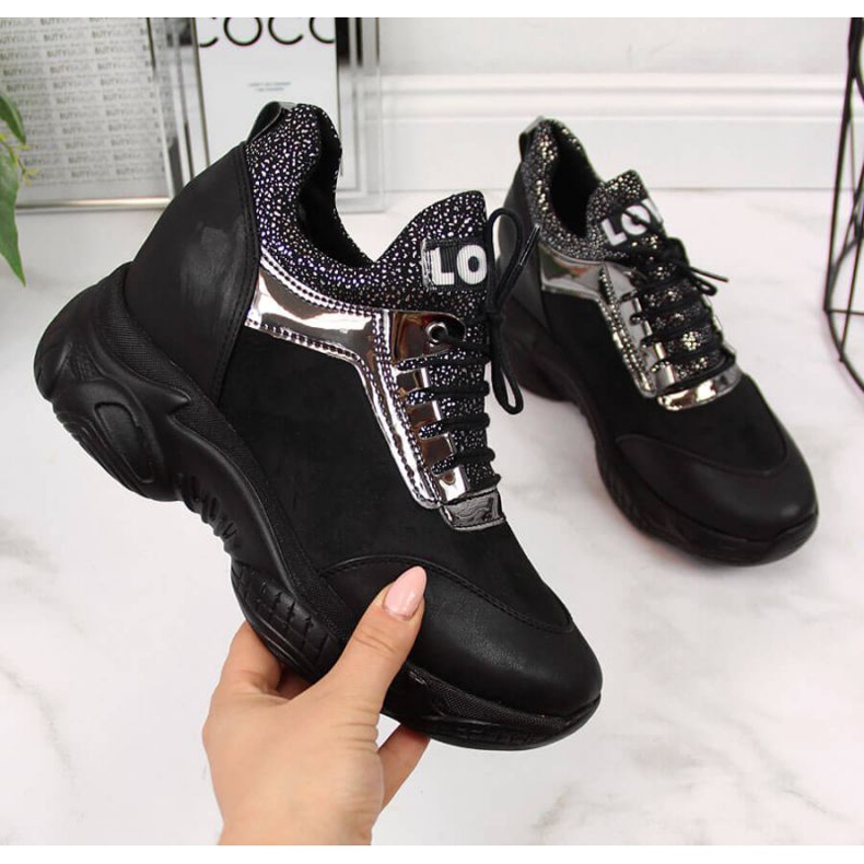 BM Tenisky na skrytém klínu Navy Dot W WOL9 černé černá 1 BM Tenisky na skrytém klínu Navy Dot W WOL9 černé černá 1