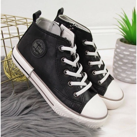 Tenisky z eko kůže Big Star Jr II374003 černé černá 2