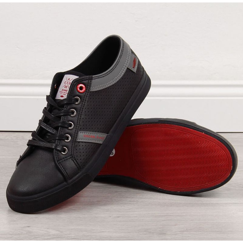 Nízké eko kožené tenisky Cross Jeans M II1R4004C černé černá 1