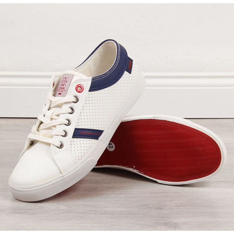 Nízké eko kožené tenisky Cross Jeans M II1R4005C bílé bílý 1 Nízké eko kožené tenisky Cross Jeans M II1R4005C bílé bílý 1
