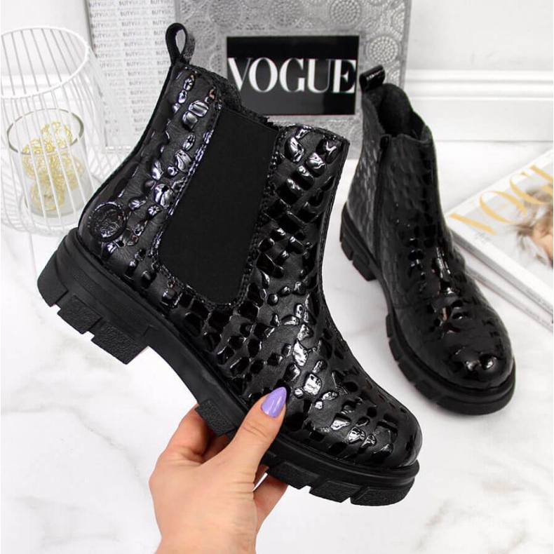 Kožené zateplené boty Rieker W Z9152-00 černé bílý černá 1