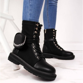 Kožené boty s kapsou Goe W II2N4024 černé černý 2