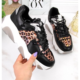 Leopardí tenisky Goe W II2N4067 béžový hnědý černý stříbro 1