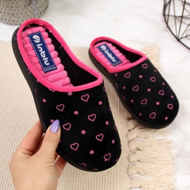 Domácí pantofle W Inblu ARC5 černé černý růžový 1