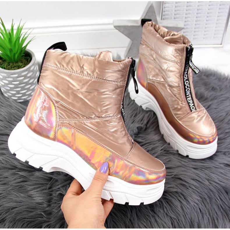 Sněhule na holo platformě Vinceza W JAN46C zlaté zlatý 1 Sněhule na holo platformě Vinceza W JAN46C zlaté zlatý 1