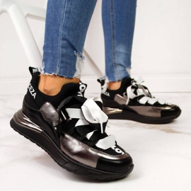 Černé tenisky s nápisy Vinceza W JAN49B černá 2