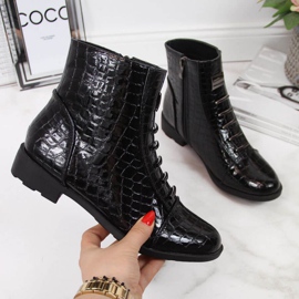 Kozačky s ozdobou z hadí kůže Filippo W PAW288A černé bílý černá 1