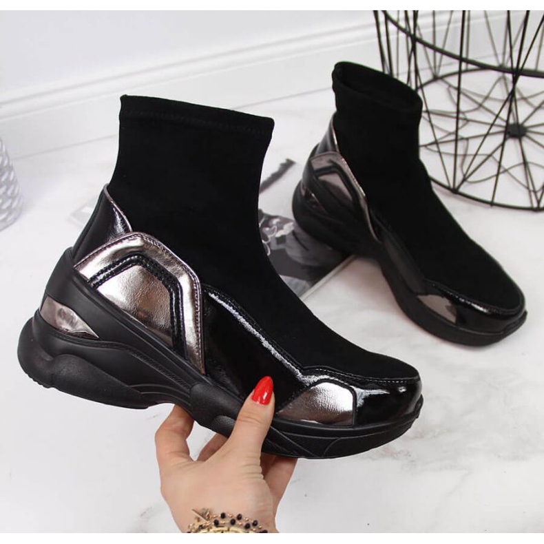 Černé klínové boty od T.Sokolski W SCA140 černá 1