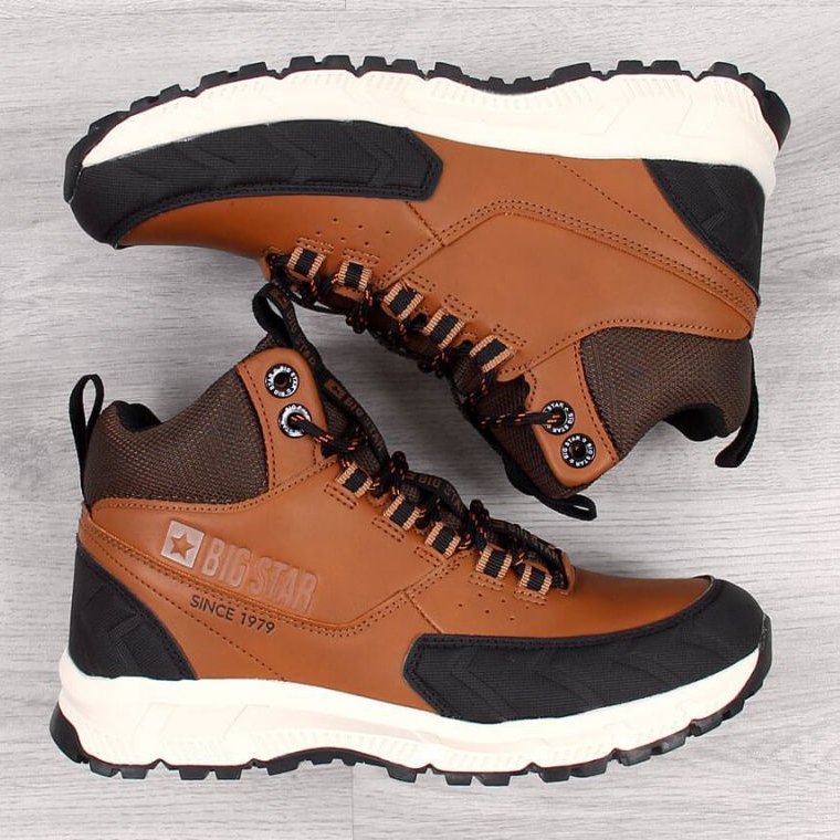 Turistické boty neizolované Big Star Jr II274453 velbloud bílý hnědý 1