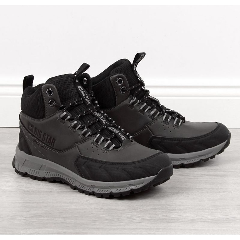 Šedá turistická obuv Big Star M INT1624A 1 Šedá turistická obuv Big Star M INT1624A 1