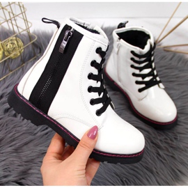 Zateplené lakované boty Jr EVE327B bílé bílý 1