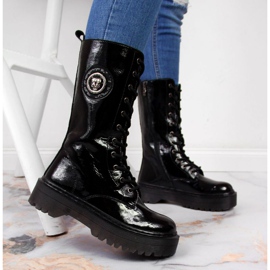 Kožené vysoké boty Filippo W PAW298 černé černá 2