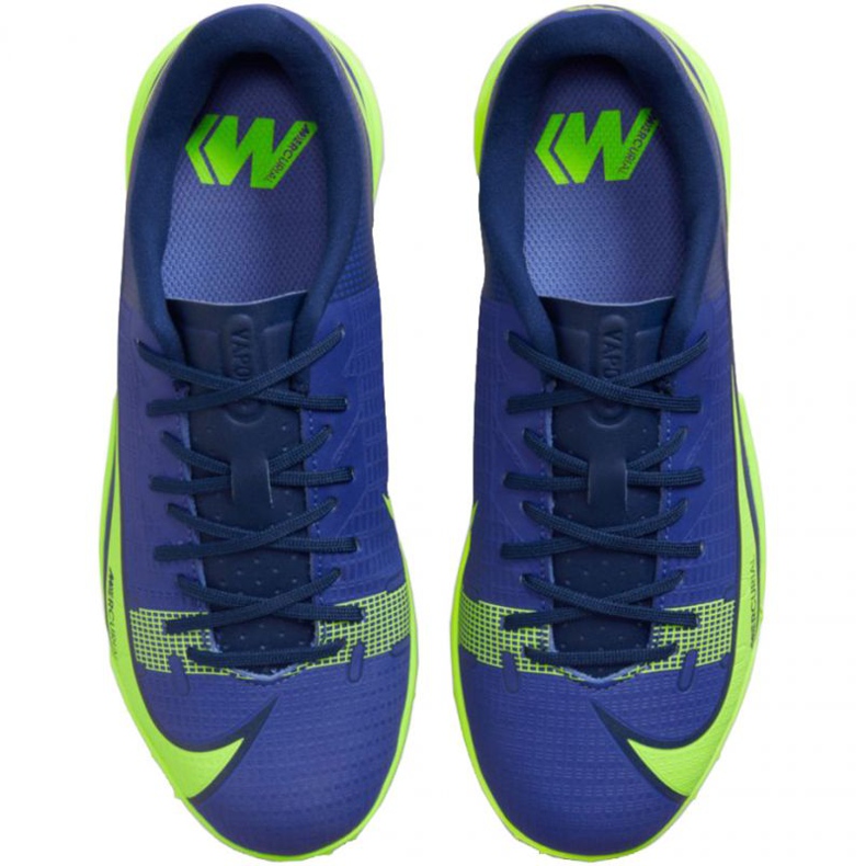 Kopačky Nike Mercurial Vapor 14 Academy Tf Jr CV0822 474 modrá zelená modrý 1