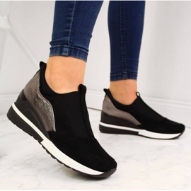 Tenisky na klínku W Vinceza WM790B černé černá 2