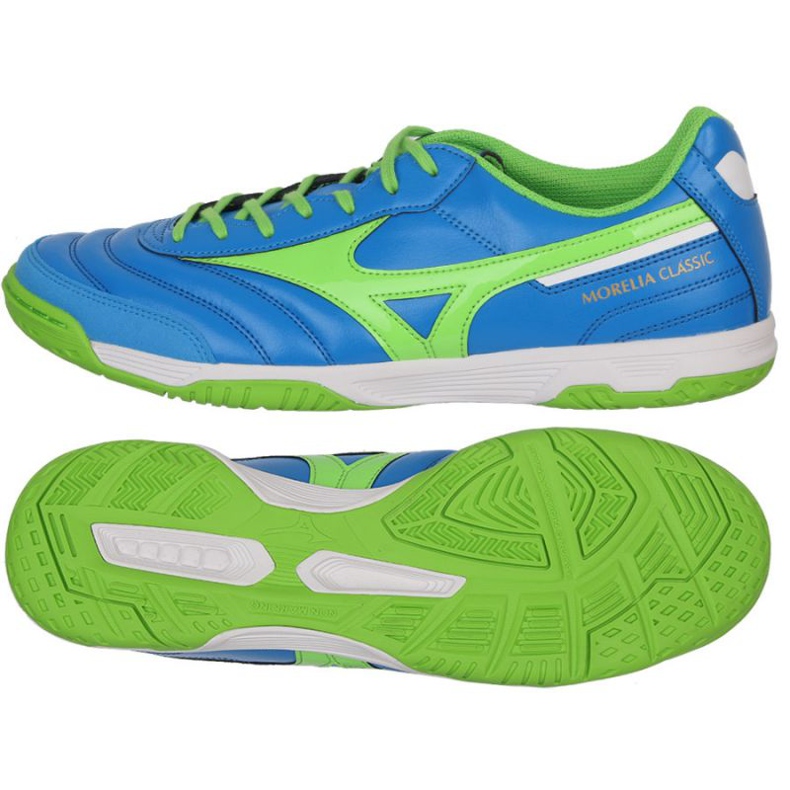 Kopačky Mizuno Morelia Sala Classic M Q1GA210230 bílá, modrá, zelená modrý 1