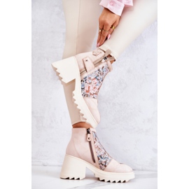 Kožené boty na masivním sloupku Maciejka Béžová 05325-04 béžový 2 Kožené boty na masivním sloupku Maciejka Béžová 05325-04 béžový 2