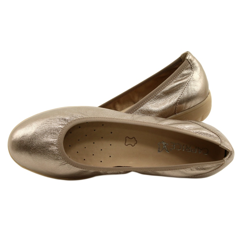 Caprice Ballerina Taupe Metallic 9-22161-28 béžový vícebarevný zlatý 9 Caprice Ballerina Taupe Metallic 9-22161-28 béžový vícebarevný zlatý 9